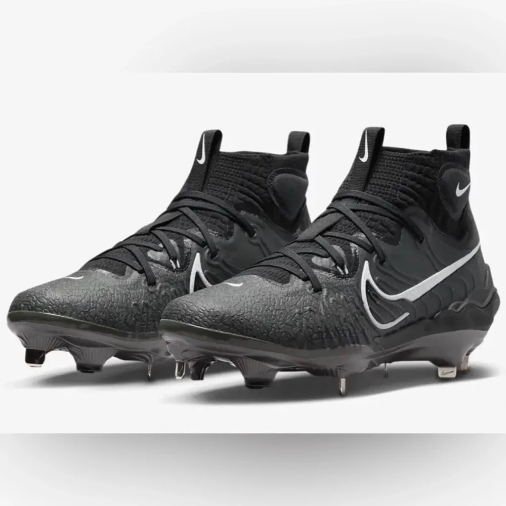 NIKE ALPHA HUARACHE NXT METAL BASEBALL CLEATS BLACK/WHITE NWOB Size 14